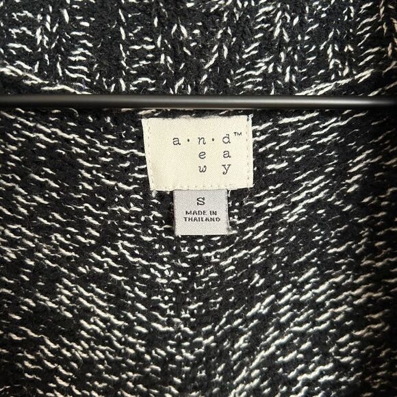 A New Day Marled Black Rounded Shawl Cardigan - Picture 3 of 7